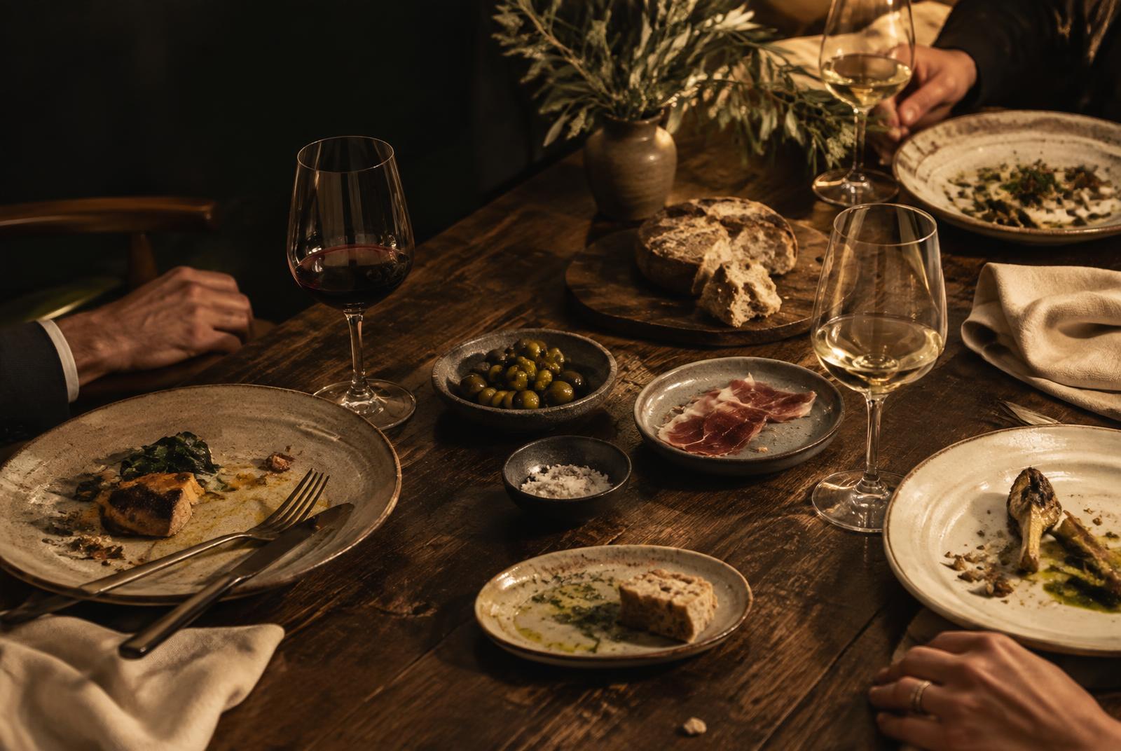 Mesa gastronómica compartida